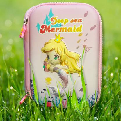 dishvy Mermaid EVA Pencil Box | Jumbo Size |Accommodate all the stationery items Mermaid Art EVA Pencil Box