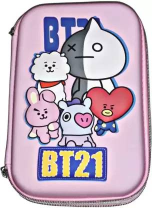 YASIS School Supplies Storage For Girls Stylish Pencil Cases Best Pencil Box BT21 Art Canvas Pencil Box