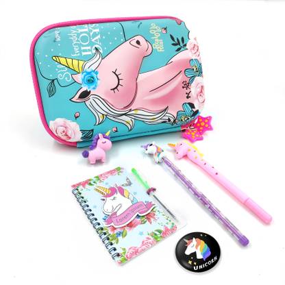 ZAYDANIC Unicorn Designed Smiggle Pencil Box With Unicorn Accessories For Kids Unicorn Smiggle Art EVA Pencil Box