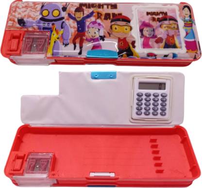Best Hub Mighty Raju Geometry Box with Calculator Mighty Raju Art Plastic Pencil Box