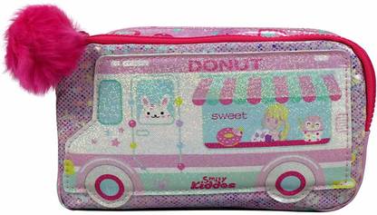 smily kiddos Fancy Donut Pencil Case (Teddy Theme) Teddy theme Art Polyester Pencil Box