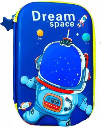 Poohan FANTASTIC 3D ASTRONAUT SPACE SMIGGLE STATIONERHY POUCH FOR BOYS GIRL RETURN GIFT EVA EMBOSSED Art EVA Pencil Box
