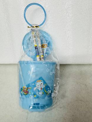 MANKIT Pencil, Sharpner, Easer, Scale, scissor and cute dustbin 1 Art Plastic Pencil Box