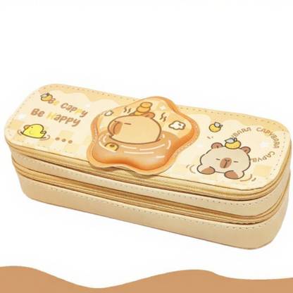 Arizuul Cute Squishy Capybara Pencil Case Capybara, Duck, Friuts Art Artificial Leather Pencil Box