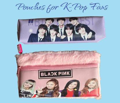 cheyenne Black Pink BTS Black Pink BTS K Pop Bands Art Polyester Pencil Boxes