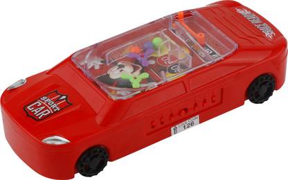 स्की Car Pencil Box on Wheels with Password lock & Pinball Game- मिक्की आर्ट Plastic पेंसिल बॉक्स