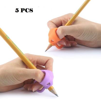 GVJ TRADERS Children Pencil Holder Multiple colors, Pack of 3) Pencil Grip (Pack of 5) Pencil Grip