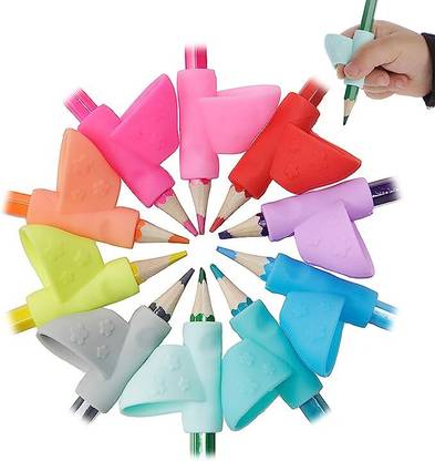 TREXEE 10 Pcs Silicone Pencil Holder Writing Aid Grip, Writing Posture Grip for kids Pencil Grip