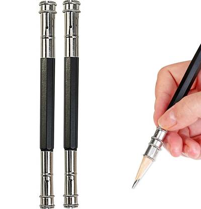 BM RETAIL 2PCS Adjustable Pencil Lengthener Tool Coupling Device for Sketch,Art Pencil Grip