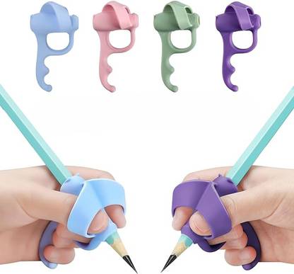TREXEE Colorful Soft Silicone Pencil Grip Writing Aid Grip for Kids Handwriting,Holder Pencil Grip
