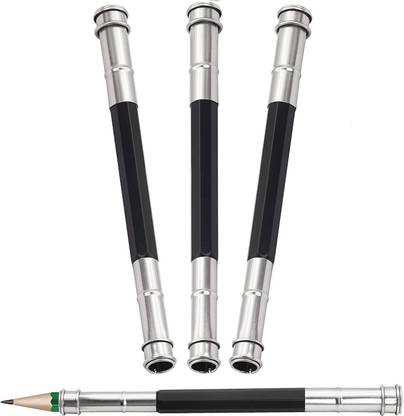 BM RETAIL 3 Pcs Adjustable Metal Pencil Extender Double-ended extender for School Pencil Grip