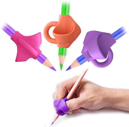 El Syco Silikon pencil gripper Kids Pen Writing Assistant Holder Pencil Grip (Pack of 3) Pencil Grip