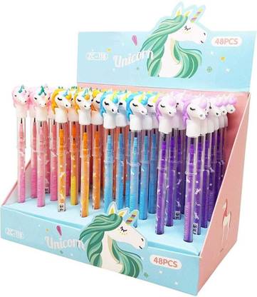 Poohan Unicorn Stack Pencil Beautiful Designer (Pack of 24 Pencils) Assorted Colours Pencil