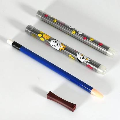 KOMRID Mechanical Lead Pen Pencil With 40 Leads Matt Black ABS Plastic Round Body Pencil