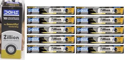 DOMS ZILLION 10 XTRA SUPER DARK GRAPHITE PENCIL | 100 PENCILS | 10 x 10 PENCILS | Pencil