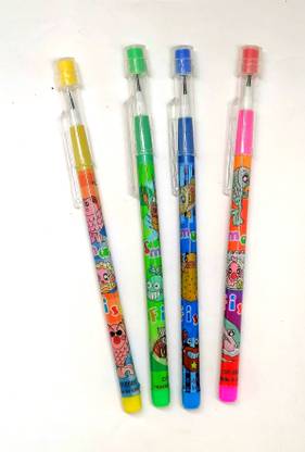 Oneclickshopping Pack of 4 Pencil with Eraser cap Mechanical Pencils Pencil