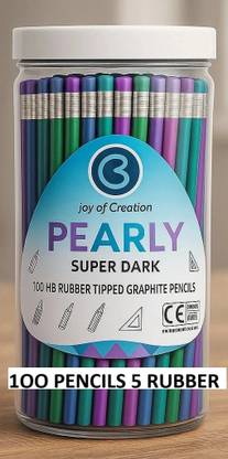 Aahum 100 pencils per box with 5 sharpners Round Shaped Pencil Multicolor Jar Round Shaped Pencil