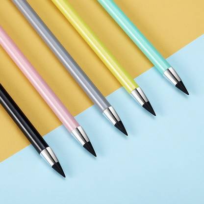Kickzu Reusable Everlasting Inkless Pencils - Included 4PCS PENCIL + 2PCS EXTRA NIBS Pencil Grip