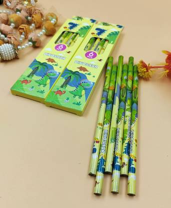Paper Bear Dinosaur HB Pencil Set of 3 Pencil