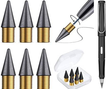 Auxmir 6 Pcs Everlasting Pencil Replaceable Refill Infinite Pencil Nibs Pencil