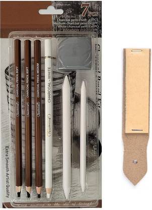ART RANGER Arts Black & White Charcoal Pencil Kit for Artists Students (Sketching Kit) Pencil
