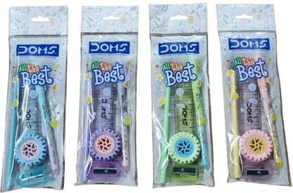 DOMS All the Best kit |Each contains 1No -Pen,Pencil,sharpener,eraser and 15cm scale| Pencil