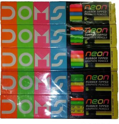 DOMS NEON RUBBER TIPPED GRAPHITE (PACK OF 50 ) Pencil