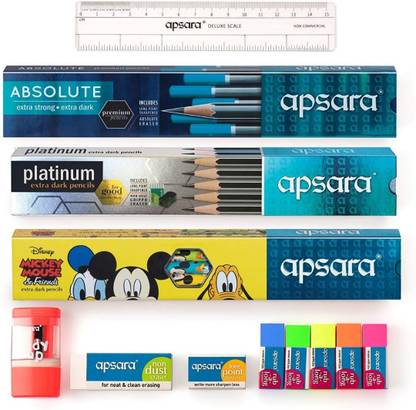 R K SALES Apsara Writing Kit, Pack of 2 Kits Pencil