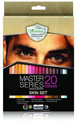 DHA SIAMWALLA Master Art Premier SKINTONE Coloured Pencils, Set 20 Count Soft Core Colouring Pencil