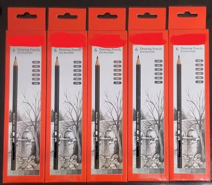 SKYGOLD FABER CASTELL DRAWING PENCIL SET FOR ARTISTS PACK OF 5 (RED) Pencil