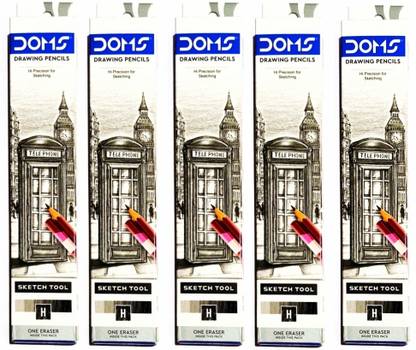 DOMS Drawing & Sketching Pencil - H Shade (Pack of 05, box) Pencil