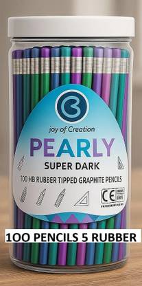 Aahum 100 pencils per box with 5 sharpners Round Shaped Pencil Multicolor Jar Round Shaped Pencil