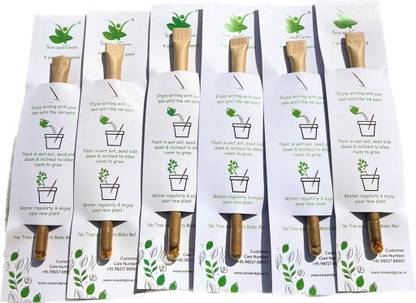 Sow and Grow Plantable Seed Paper Pen (Pack of 25 Individually Packed Single Pens) Eco Pencil