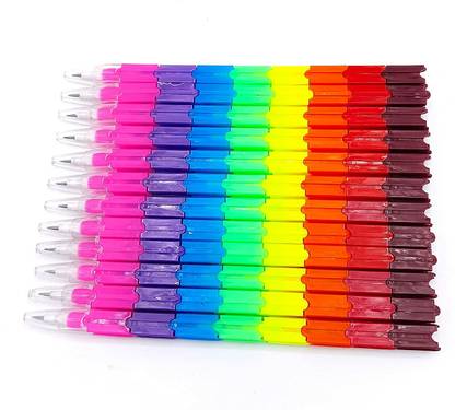 Gold Leaf Rainbow Color Mechanical Nib Pencil Pack Of 12 Pcs 8 Nibs For Each Pencil