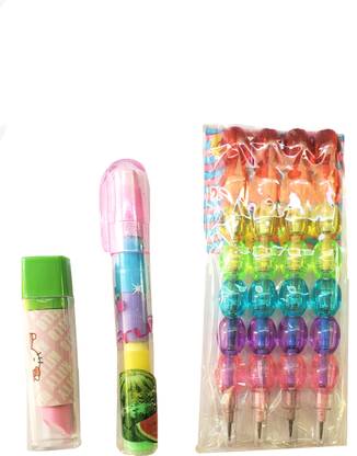ShopTalk Push up & Lipsticks Eraser with Rainbow Pencil