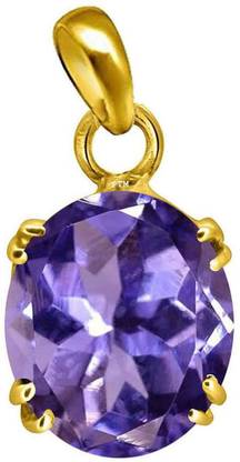 PTM Iolite (Neeli) 10.25 Ratti or 9.50 Ct Panchdhatu (5 Metal) Men and Women Gold-plated Alloy Pendant