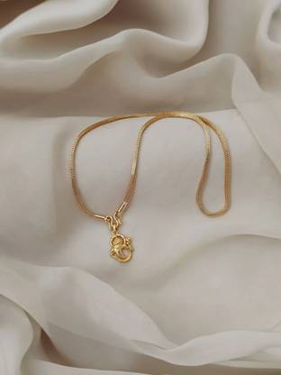 Jeps One Gram Gold Vinayaka Chain Gold-plated Brass Pendant