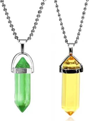 ANVIKA (Pack Of 2) Hexagon Crystal Pendant/Necklace for Girl and Boy Crystal Pendant Crystal Pendant