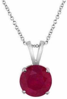 RATAN BAZAAR Silver Ruby Stone Pendant Silver Ruby Bronze Pendant