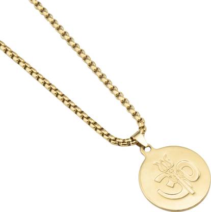 Neoteric Round Om Pendant Gold-plated Stainless Steel Pendant