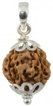 SPRIGEMS 5 Mukhi Rudraksha Pendant In Silver For Dhanu Meen Rashi People Silver Silver Locket