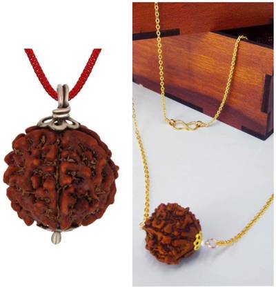 Aviman Creations Panchmukhi rudraksha mala Silver शेल, सिल्क डोरी लॉकेट सेट