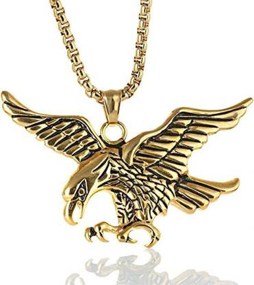 THE MEN THING Eagle Gold Pendant with 24inch Chain, European Style - Chain & Pendant for Men Stainless Steel Pendant