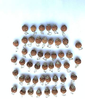 Rudraksham 5 Mukhi Nepali Rudraksha Pendant (Set Of 50) Silver Brass Pendant