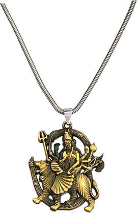 AFH Maa Durga Sherawali Bronze with Snake Chain Religious Décor Hanging Ornament Car Hanging Ornament