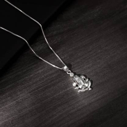 GIVA 925 Silver Ganapathi Pendant For Him|Lifetime Plating|6 Month Warranty Rhodium Sterling Silver Pendant