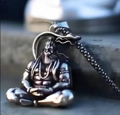 ROOTWAVE Hanuman Pendent Chain Mens Womens Religious Free Size Sliver Silver Stainless Steel, Alloy, Silver Pendant