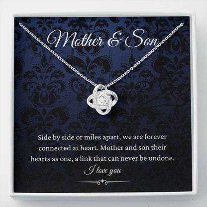 Rakva Mother & Son, Mom Gifts From Son, Gift For Mom From Son, Sentimental Gifts Zircon Silver Pendant Set