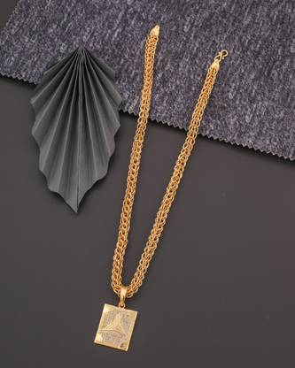 harikrupa Gold Plated Locket With Chain For Men Gold-plated Cubic Zirconia Alloy Pendant