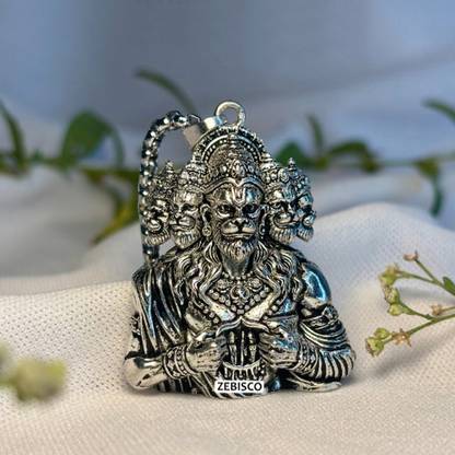zebisco Hanuman Ji Bajrangbali panch mukhi locket pendant for men and boys with chain Silver Stainless Steel, Steel, Sterling Silver Locket
